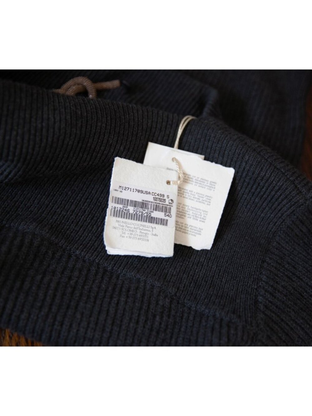 Brunello Cucinelli Cashmere Sweater Monili Chain Cold Shoulder Top Knit Gray S - Picture 11 of 12
